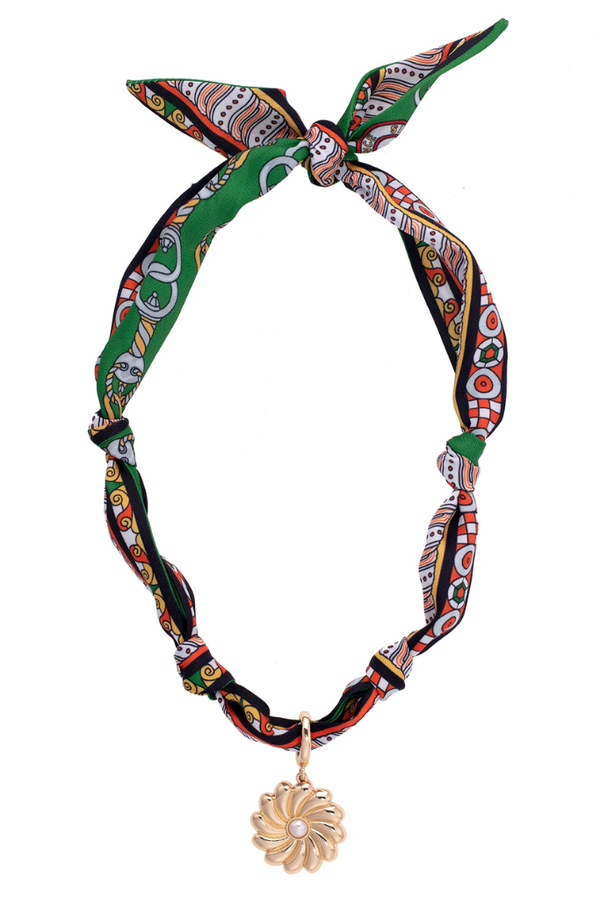 Gertrude Pearl Flower Scarf Necklace