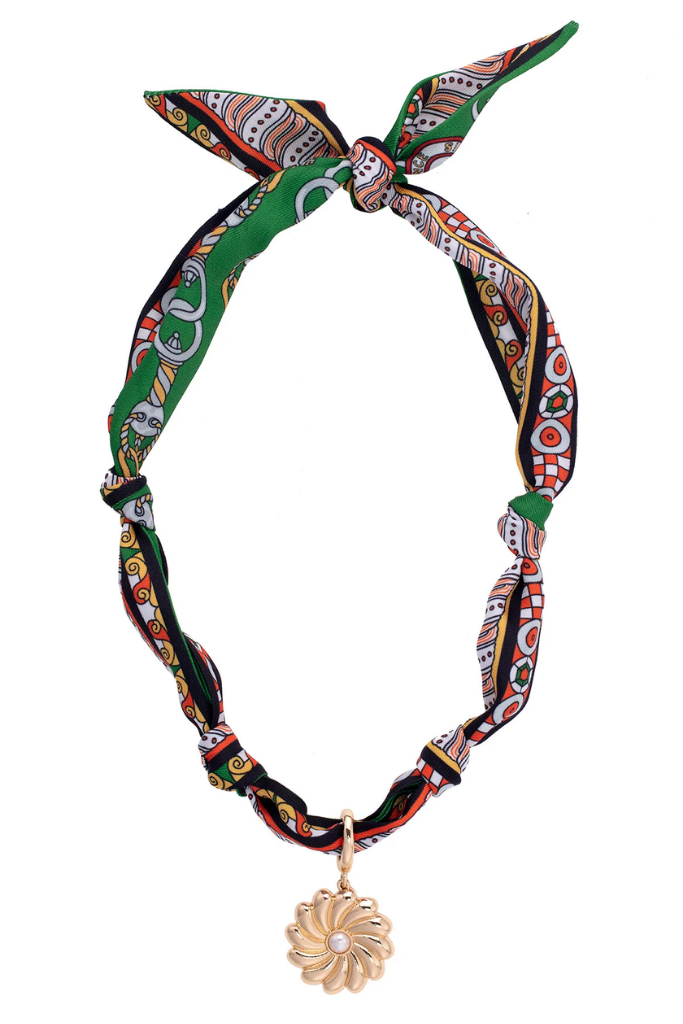 Gertrude Pearl Flower Scarf Necklace