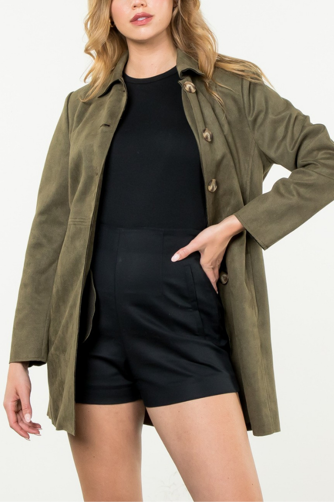 Tribeca Button Up Suede Jacket