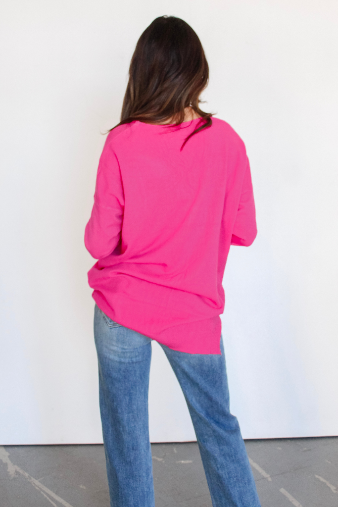 Dreamer Sweater In Electric Pink