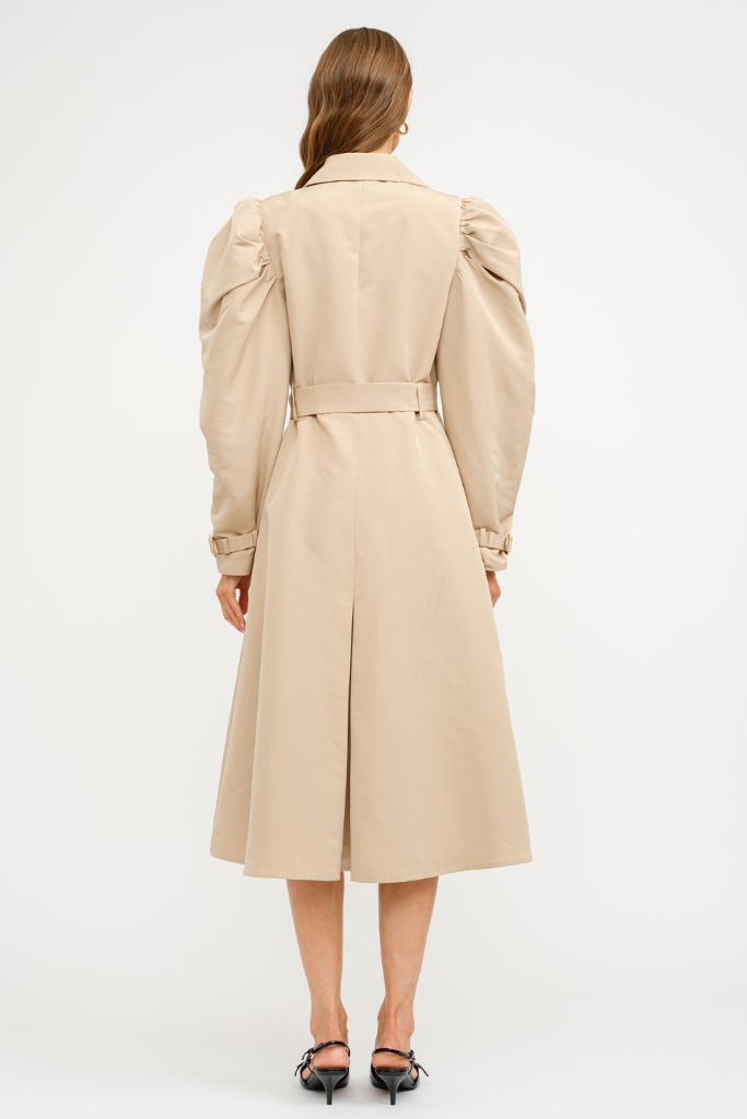 Dallas Puff Sleeve Trench Coat