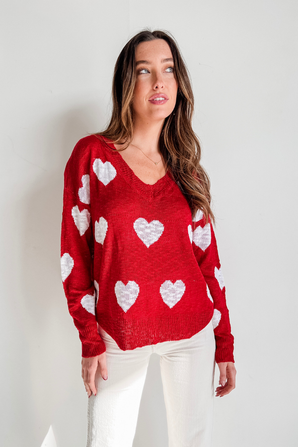 Be Mine Sweater in Red