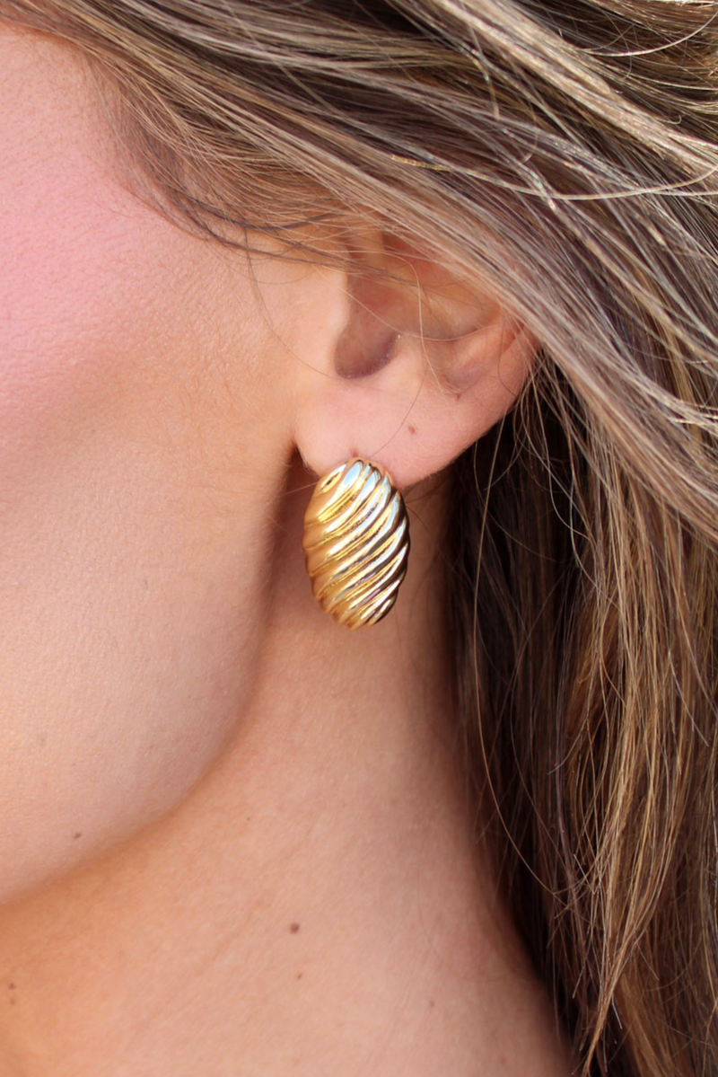 Sunlit Shell Stud Earring