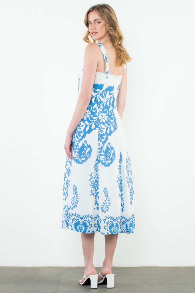Viola Paisley Midi Dress