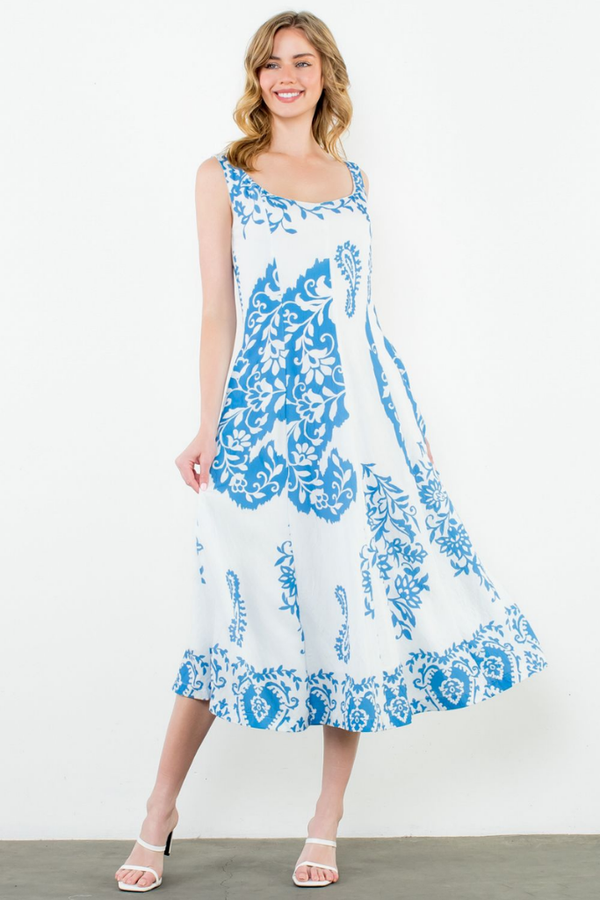 Viola Paisley Midi Dress
