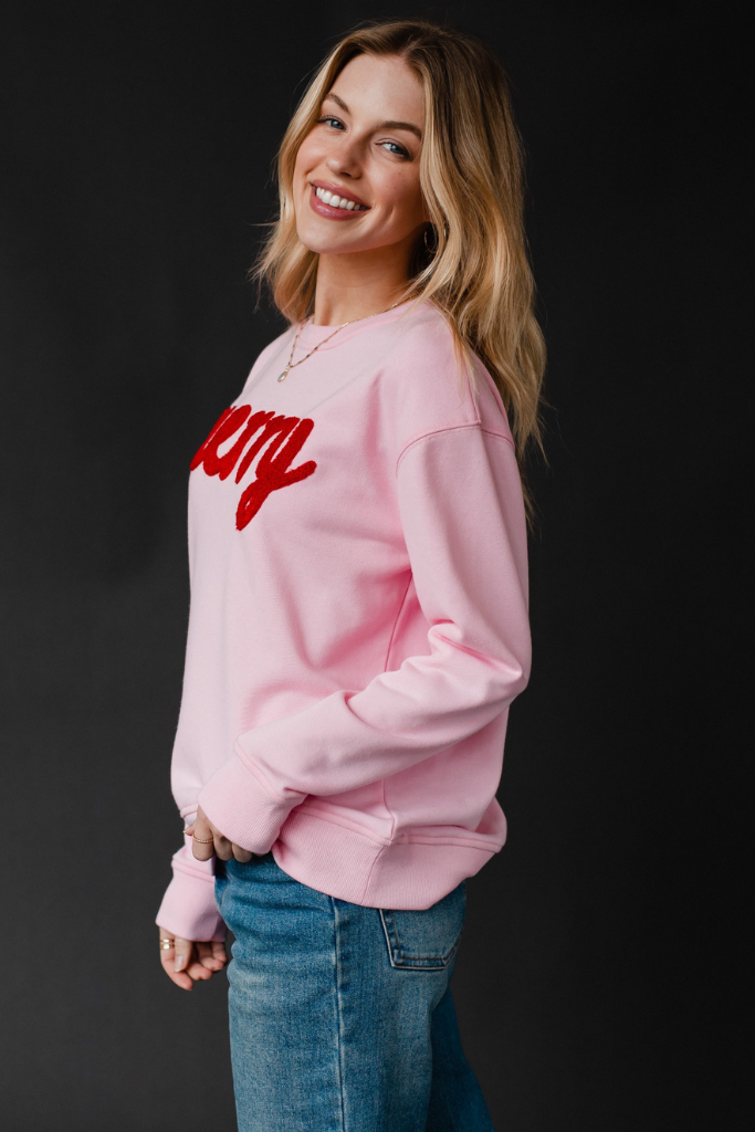 Merry Sweatshirt in Pink