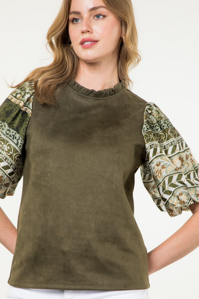 Your Ivy Grows Suede Top