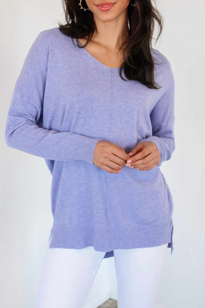 Dreamer Sweater in Heather Blue Violet