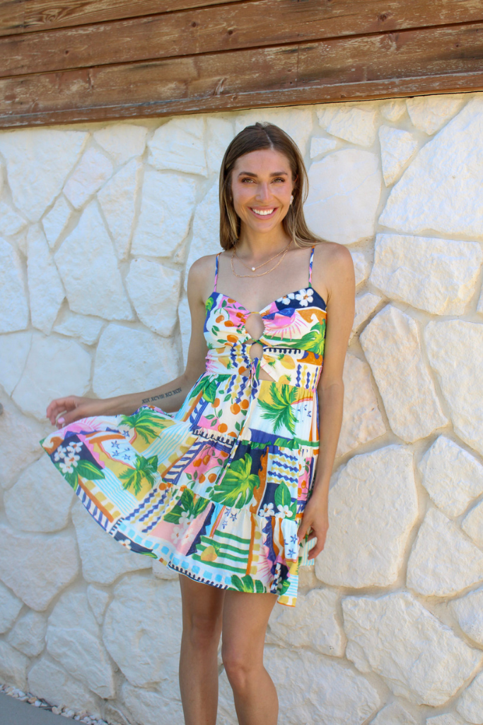 Marina Island Print Mini Dress