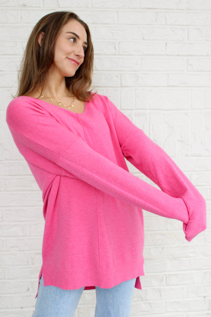 Dreamer Sweater in Heather Pink