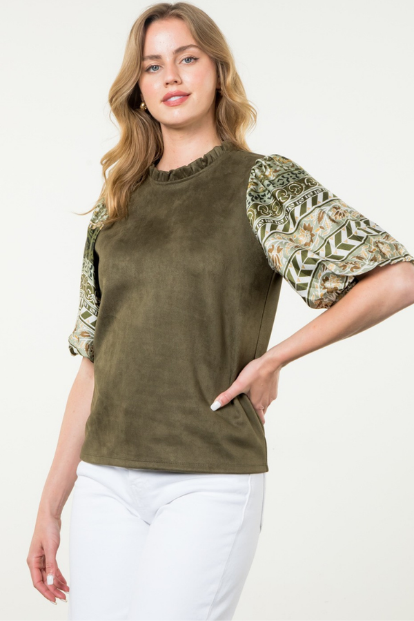 Your Ivy Grows Suede Top