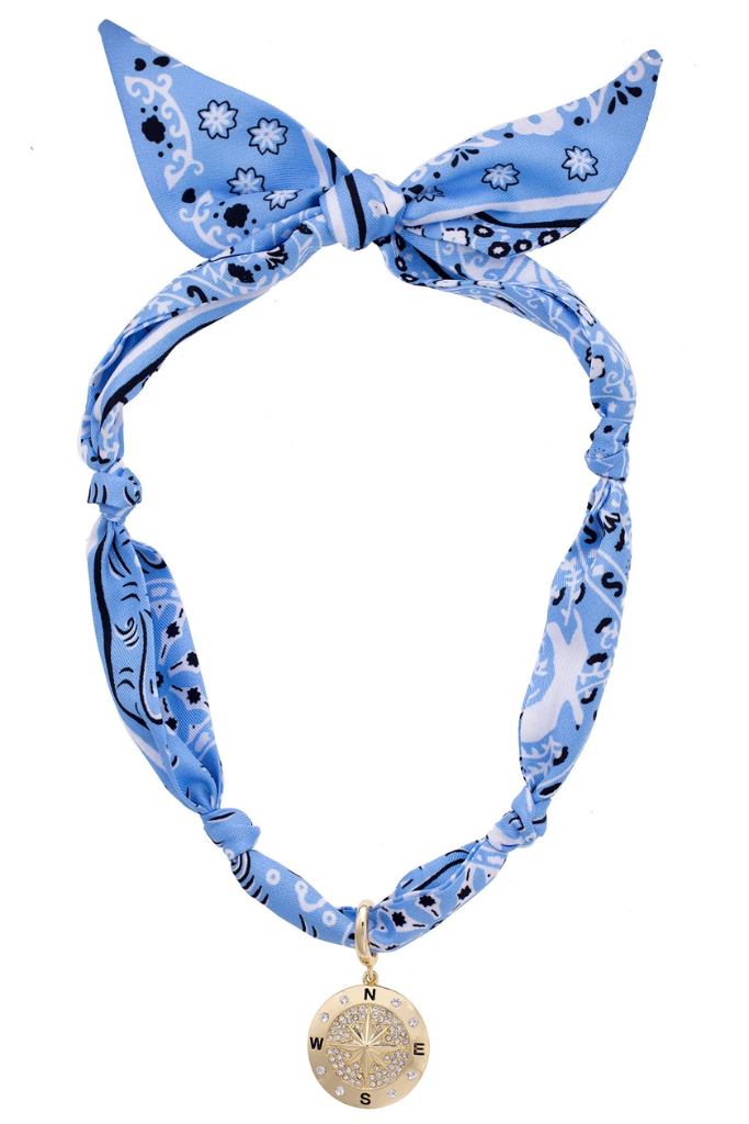 Calista Pave Compass Scarf Necklace