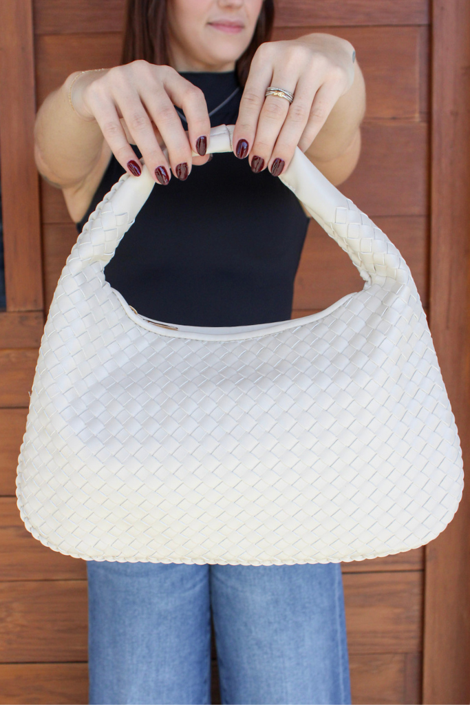 Millie Woven Bag in Oatmilk