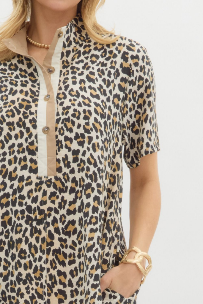 Siena Leopard Print Mini Dress