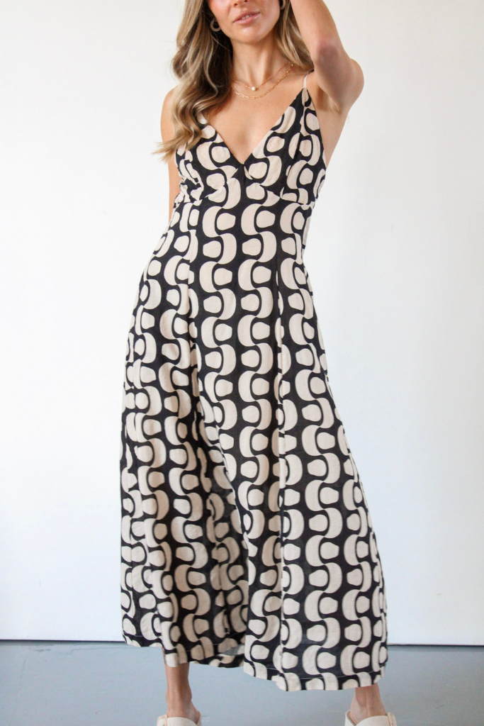 Goldie Geo Print Midi Dress