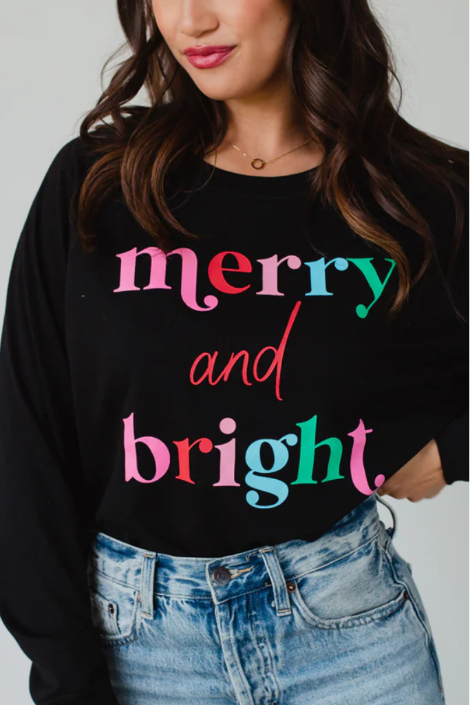 Merry And Bright Sweatshirt In Black