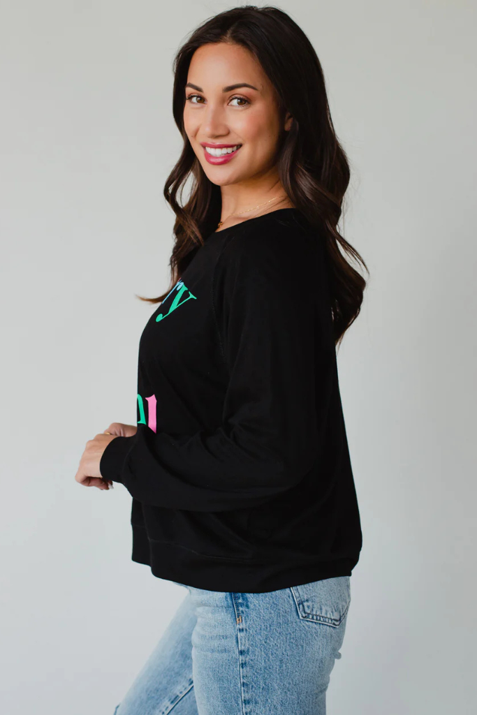 Merry And Bright Sweatshirt In Black