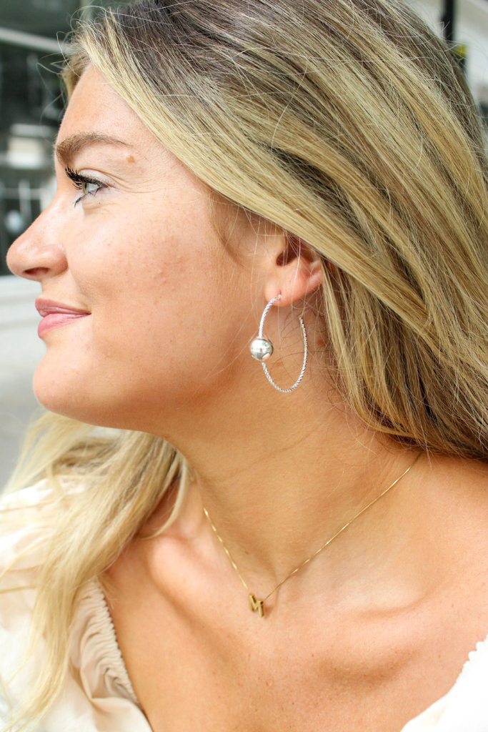 Silver Lining Hoop Earring