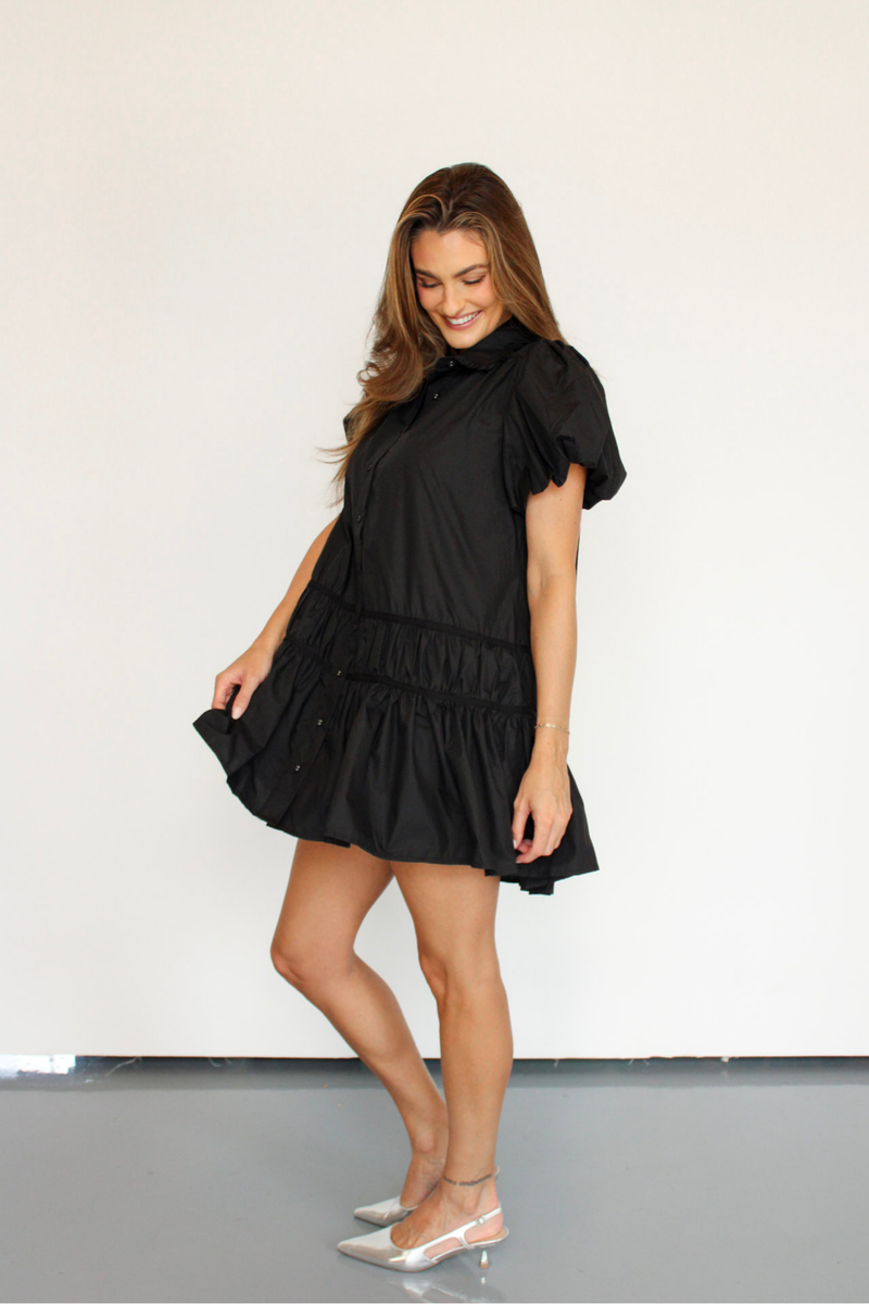 Kyleigh Babydoll Dress In Black