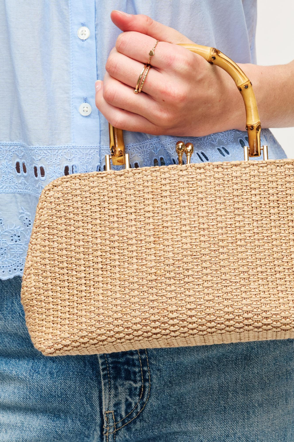 Lucy Straw Crossbody in Natural