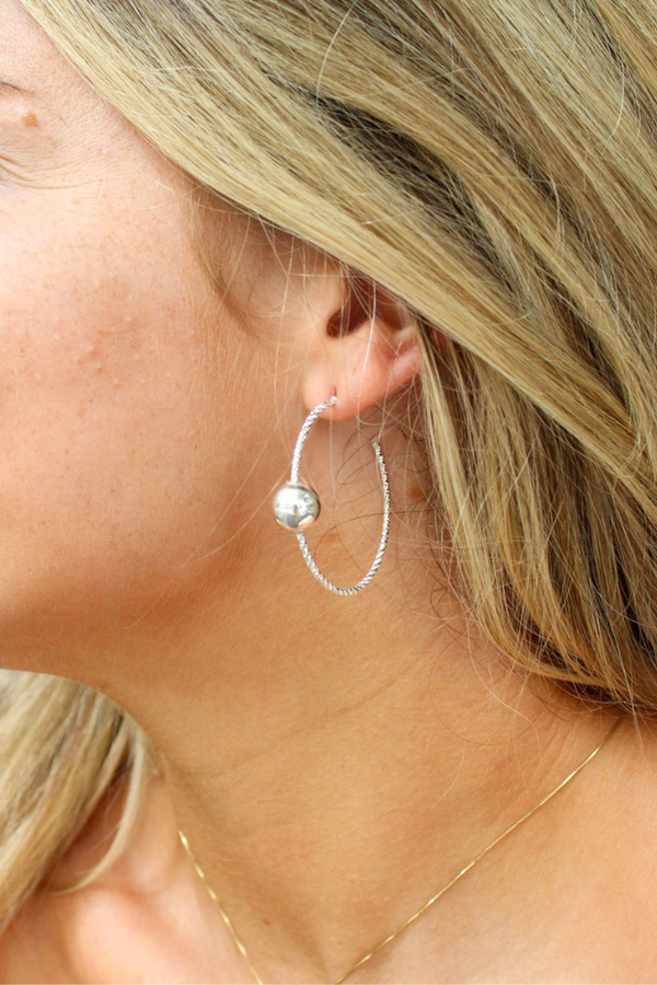 Silver Lining Hoop Earring