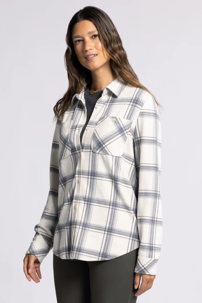 Lewis Plaid Shirt Jacket in Black Gray