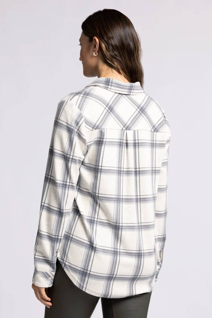 Lewis Plaid Shirt Jacket in Black Gray