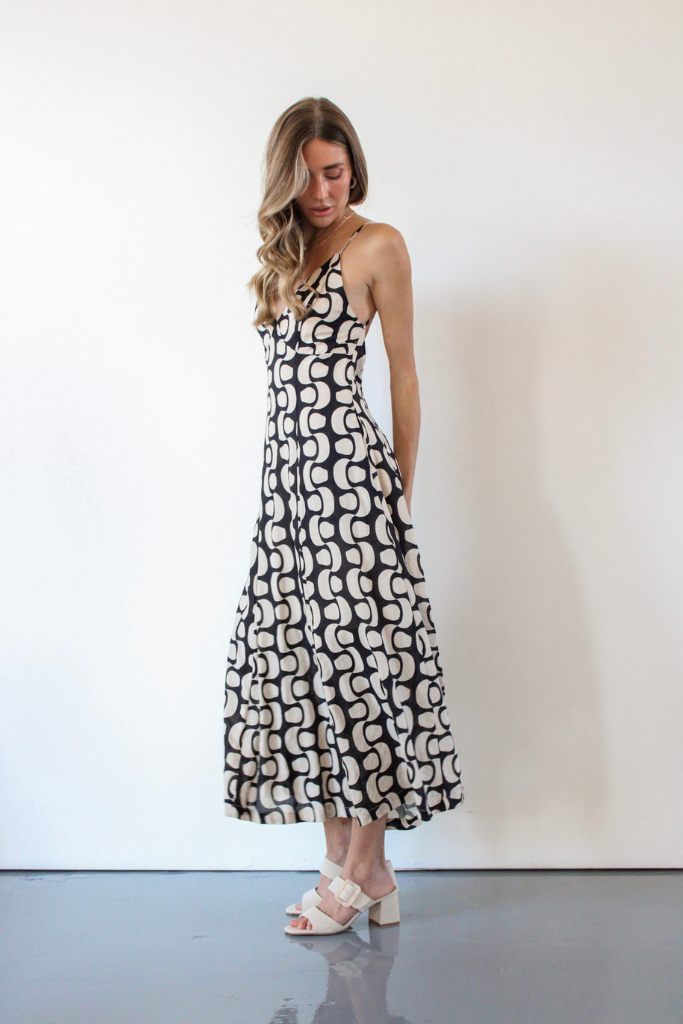 Goldie Geo Print Midi Dress