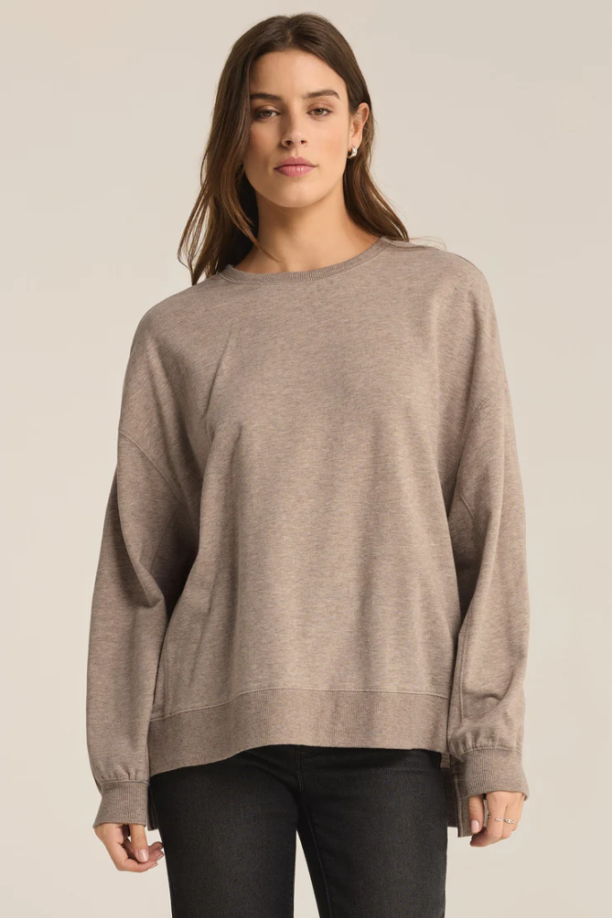 Modern Weekender Sweatshirt in Heather Taupe by Z Supply