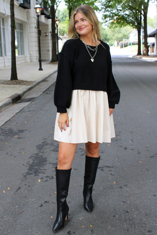 Aspen Sweater Dress in Black