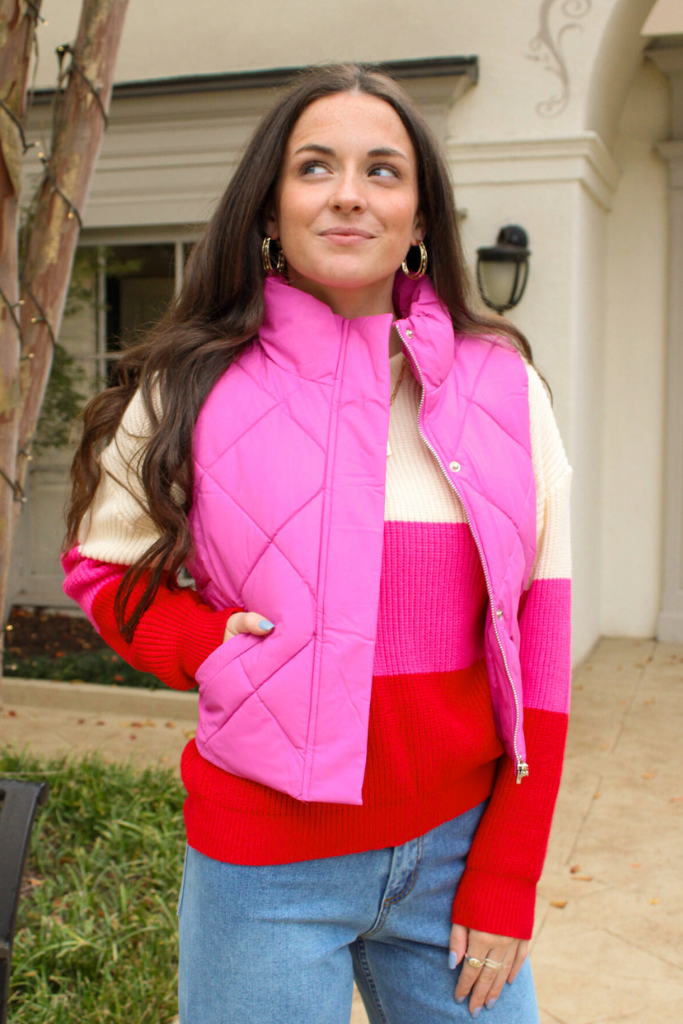 Pretty In Pink Puffer Vest