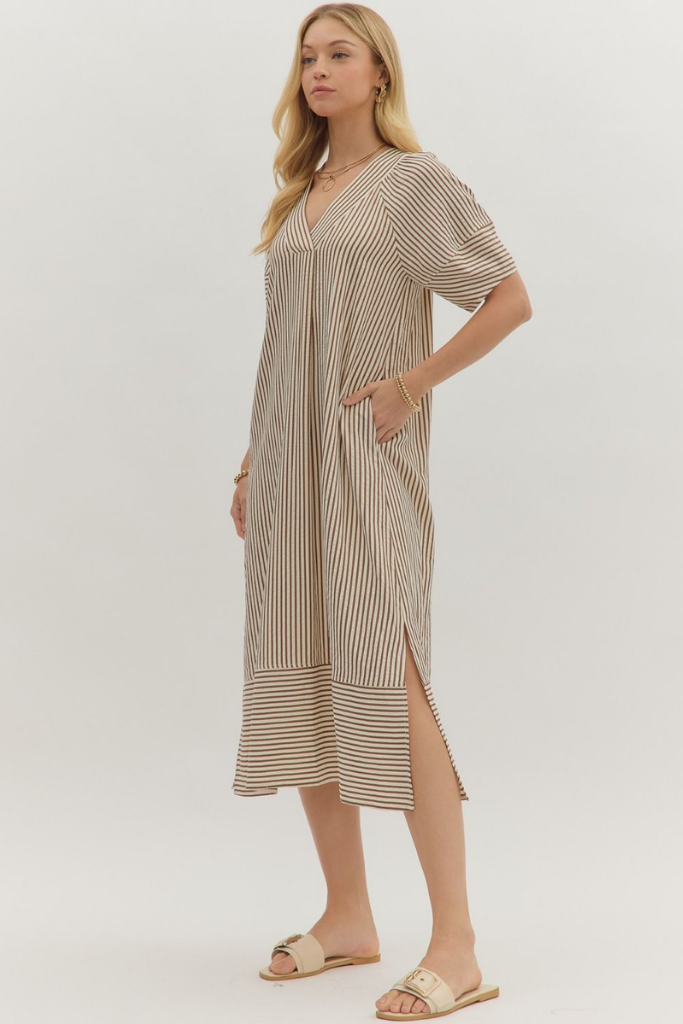 Amber Seersucker Midi Dress