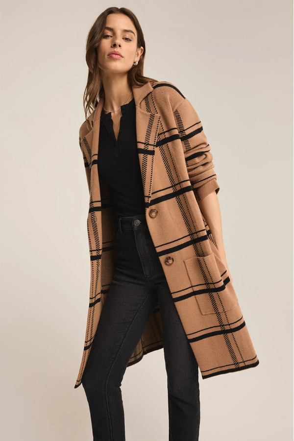 My Soft Side Plaid Coat By Z Supply