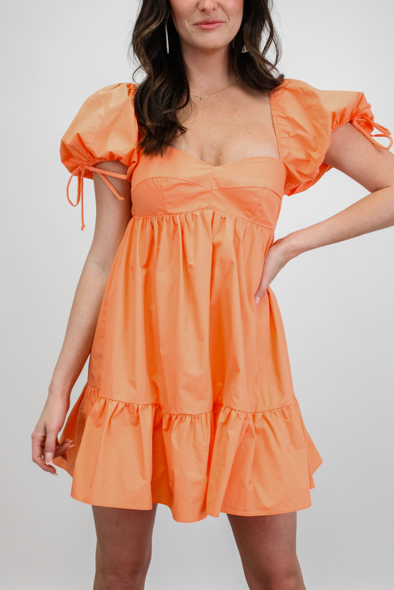 Heartbreaker Babydoll Dress in Apricot