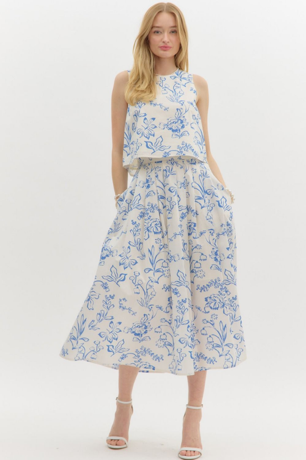 Serafina Floral Midi Skirt