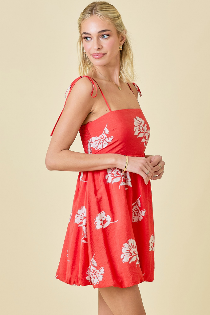 Portia Floral Bubble Hem Dress