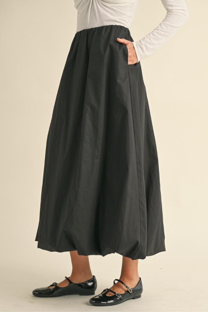 Parisian Nights Balloon Midi Skirt