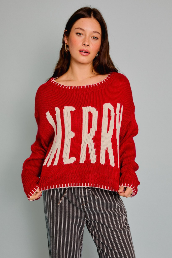 Merry Stitch Crop Sweater