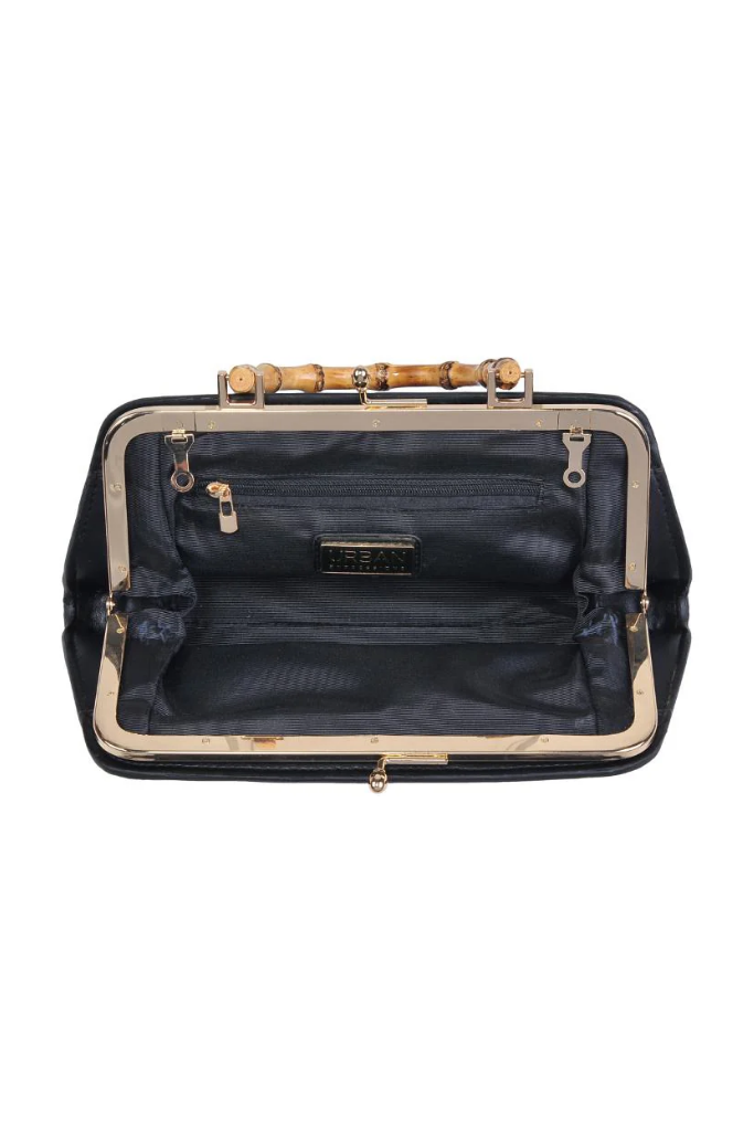Lucy Leather Crossbody in Black