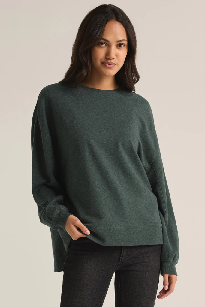 Modern Weekender Sweatshirt in Cyprus Green by Z Supply