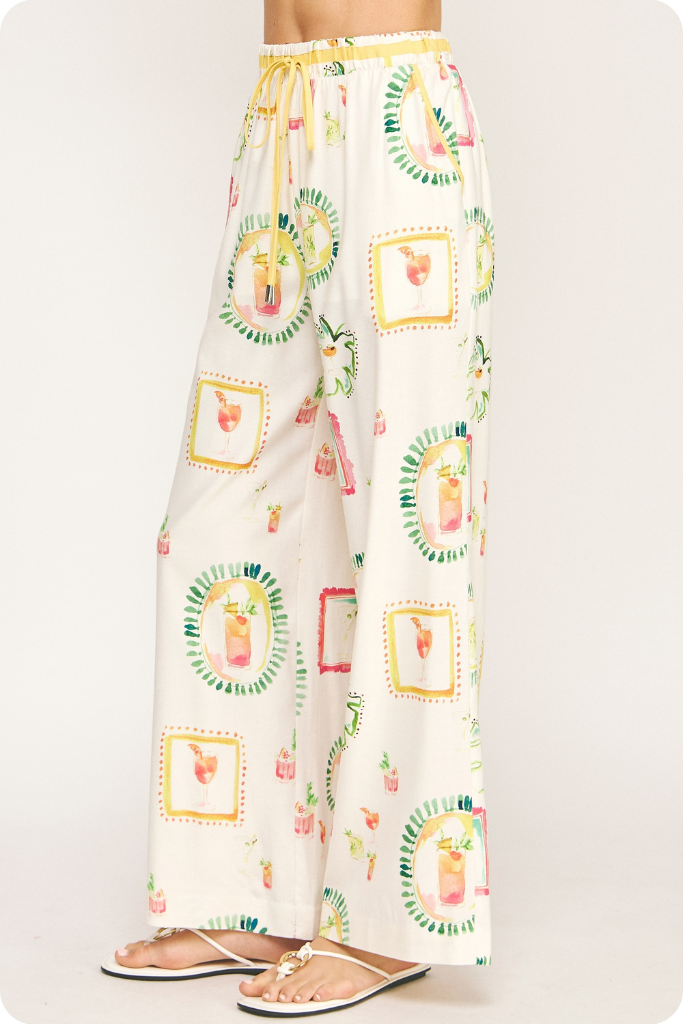 Happy Hour Linen Wide Leg Pants