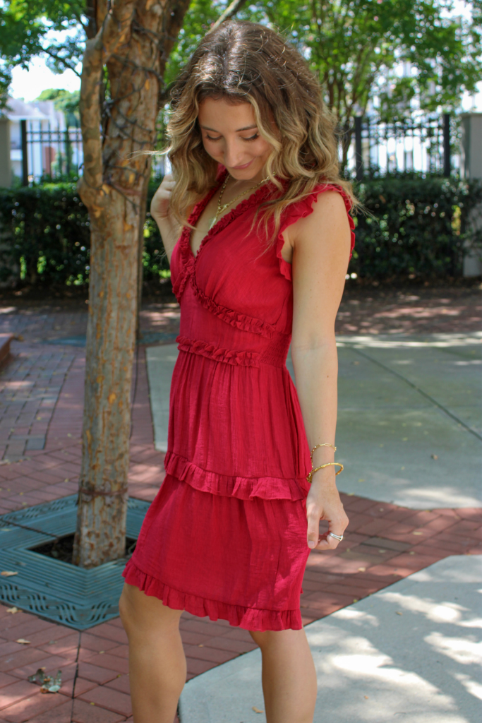 Hey Darling Mini Dress In Cranberry