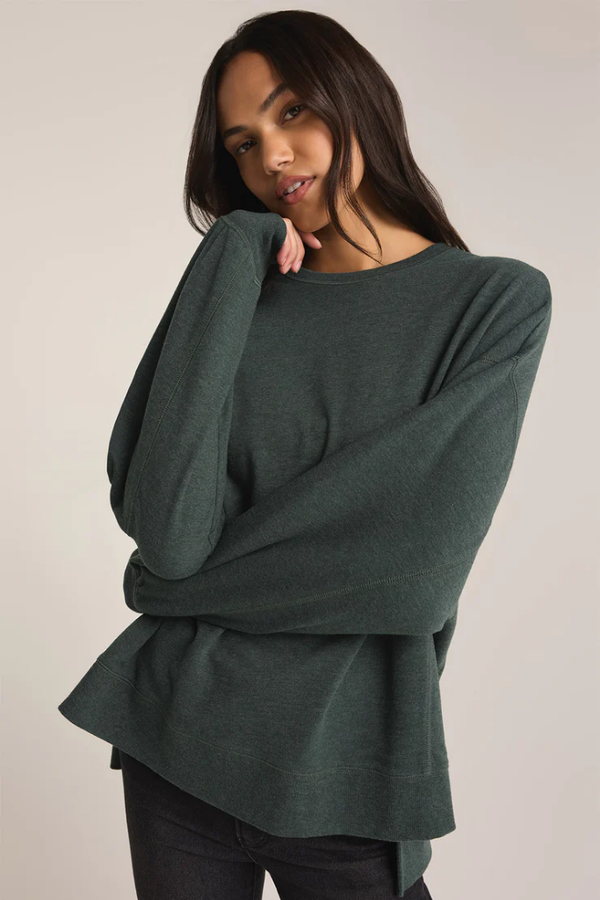 Modern Weekender Sweatshirt in Cyprus Green by Z Supply