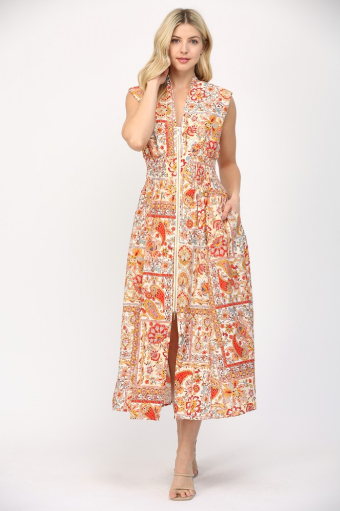 Lilli Scarf Print Midi Dress