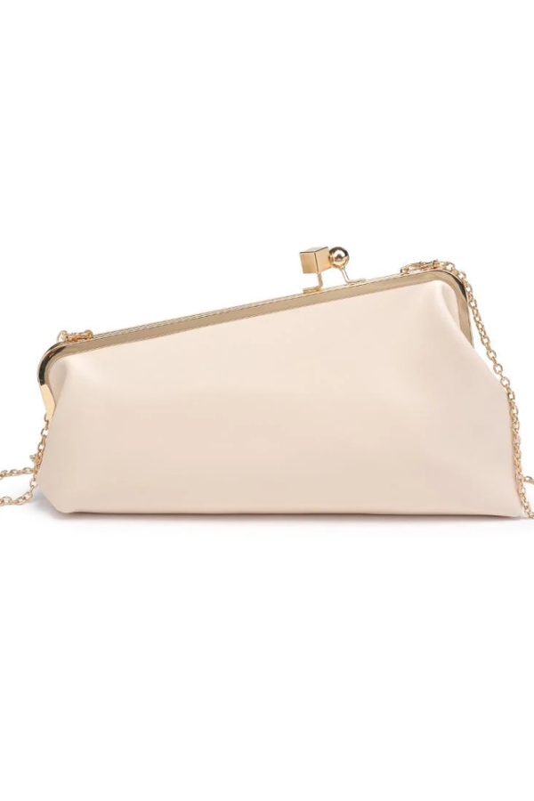 Helena Snap Clutch in Ivory