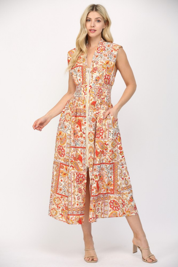 Lilli Scarf Print Midi Dress