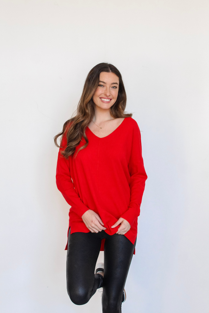 We're Dreaming Sweater in Lipstick