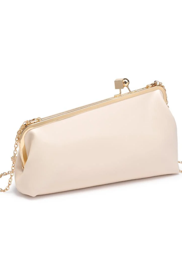 Helena Snap Clutch in Ivory