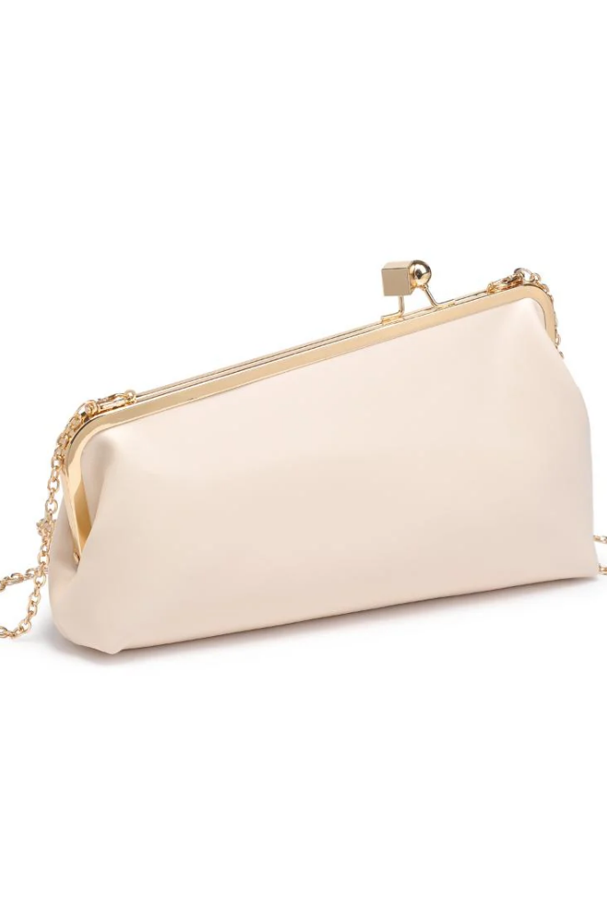 Helena Snap Clutch in Ivory