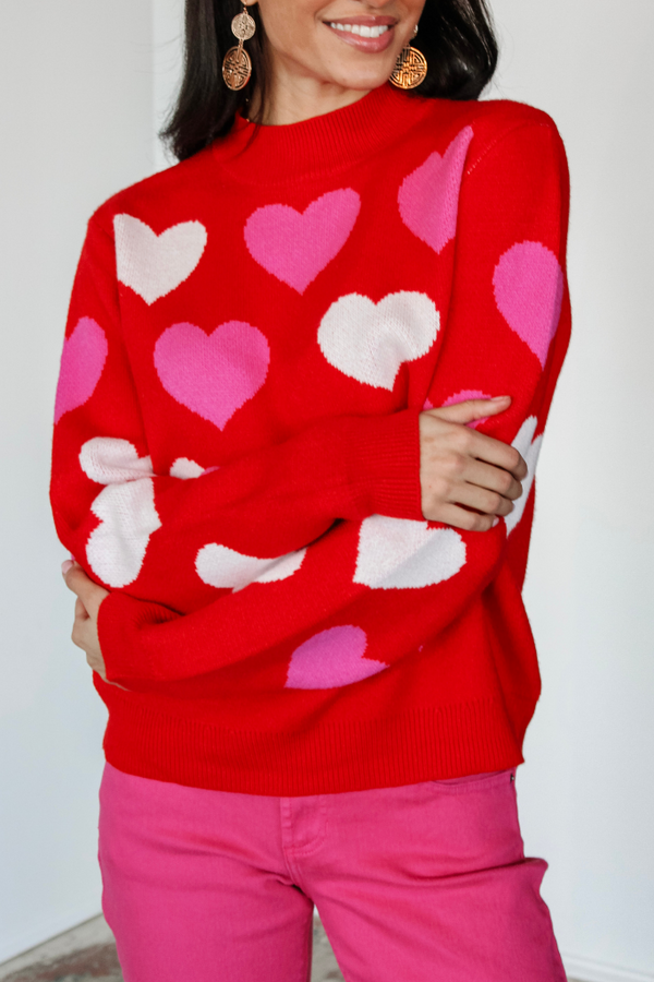 Stupid Cupid Sweater in Red